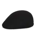 Béret plat classique en laine noire pour hommes et femmes avec un design vintage épuré - Noir