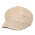 Women's summer straw octagonal hat in beige featuring breathable fine mesh knitting - M (56-58cm) / Khaki