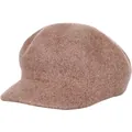 Classic brown wool octagonal newsboy hat for women in premium winter warm fabric - M (56-58cm) / Mixed Camel