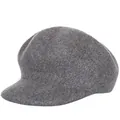 Classic dark grey wool octagonal newsboy hat for women's winter style and warmth - M (56-58cm) / Mixed Grey