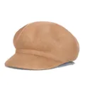 Elegant camel wool newsboy cap for women featuring a vintage octagonal shape and solid peak - M (56-58cm) / Dark Khaki