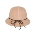 Eleganter Khaki Wollglockenhut für Damen mit feiner Schleife für den Winterlook - M (56-58cm) / Khaki
