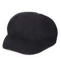 Klassische schwarze Baskenmütze aus Kaschmir mit strukturierter Optik für Damen - M (56-58cm) / Schwarz