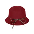 Dunkelroter Cloche-Hut aus Wolle für Damen mit einer minimalistischen Schleifendekoration - M (56-58cm) / Rot