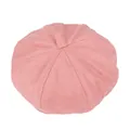 Elegant pink wool blend beret hat for women with stylish pumpkin shape and fabric texture - M (56-58cm) / Pink