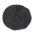 Classic dark grey wool beret hat with soft fiber texture and central stitching detail - M (56-58cm) / Gray