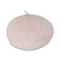 Classic apricot pink beret hat for women in warm wool-like textured fabric for autumn winter - M (56-58cm) / Khaki
