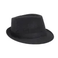 Cappello fedora classico in lana grigio scuro con nastro decorativo nero lucido per uomo - M（56-58cm） / Grigio scuro