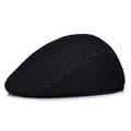 Klassische schwarze Mesh-Schirmmütze für Herren atmungsaktive Sommermütze stilvoll - Schwarz