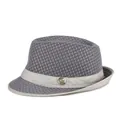 Dark gray mesh fedora hat with breathable weave and decorative band for summer - 58cm / Light Gray
