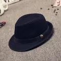 Breathable black mesh fedora hat with elegant gold buckle and ribbon decoration - 58cm / Black