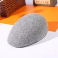 Men's light grey wool blend newsboy hat with thick texture and minimalist design - M (56-58cm) / Gray