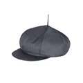 Classic dark grey herringbone octagonal flat cap for men with premium wool blend texture - 56cm / Octagon Style / Grey Plaid