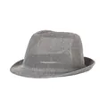 Dark gray vintage fedora straw hat with fine breathable weave texture for summer - 57cm / Plain Style / Plain Grey