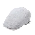 Coppola regolabile in cotone grigio chiaro per uomo e donna con eleganti dettagli a righe - M(56-58cm) / Grigio