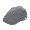 Coppola in cotone grigio scuro con dettagli decorativi a strisce bianche e nere - M(56-58cm) / Nero