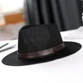 Linen Panama hat in black mesh with brown leather strap and LHASA embossed detail - 58cm / Leather Black