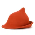 Terracotta red wool felt witch hat with pointed top and curved brim for cosplay - S (54-56cm) / Brick Red