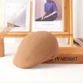 Béret classique en laine camel pour hommes et femmes avec un design vintage élégant - Kaki
