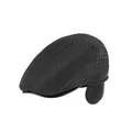 Men's black quilted winter newsboy cap with ear protection and thermal lining - S(54-56cm) / Quilted Black
