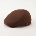 Boina de malla marrón oscuro transpirable para hombre con hebilla metálica ajustable - café