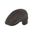 Men's thermal coffee brown quilted newsboy cap with earflaps for winter warmth - S(54-56cm) / Quilted Brown