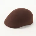 Classic dark brown wool newsboy cap for men and women with textured felt finish - M (56-58cm) / Coffee