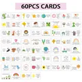 Set of 60 motivational cards for women with colorful cartoon illustrations and quotes - Cartoon Inspirational Style (QT1401) / 60 Cards