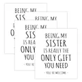 Set of 4 funny self-adhesive wine bottle labels with black text for sisters and friends - Qt1355-3