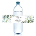 Etichetta per bottiglia d'acqua per matrimoni con piante verdi e testo di ringraziamento - Stile Floreale Rosa e Verde (QT613-3)