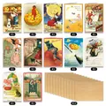 Detailed grid view of 12 vintage Halloween greeting cards with retro illustrations and envelopes - 12 Styles Vintage Halloween Illustration (QT1464)