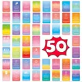 Vista dettagliata di 50 carte di affermazione colorate con citazioni e sfumature - Sfumatura Multicolore (QT1449)