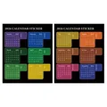 Set di 2 adesivi colorati per indici mensili 2026 per agende e schede di pianificazione - Stile Multicolore Anno Intero 2026 (QT1618)