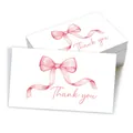 50-pack thank you cards with pink watercolor bow design for wedding and party - Large Pink Bow (QT1442-3) / 50 Sheets
