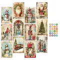 Set of 12 vintage Christmas collage wall art prints featuring retro festive holiday posters - Vintage Christmas Illustration Collection (QT1542)