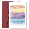 Rainbow watercolor Parent's Thank You card with elegant burgundy envelope set - Gratitude Poem Theme (QT1421-3)