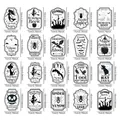 Colección detallada de 20 etiquetas vintage de Halloween con ilustraciones de terror - Etiquetas de Botella de Boticario Retro (QT1479-2)