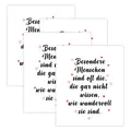 Set of 4 German wine labels with special quotes and red hearts for party decor - Special People Style (QT1439-2)