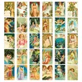 Set di 30 cartoline di Natale vintage in stile vittoriano con angeli e motivi acquerello - Illustrazione di Angelo Vintage (QT1547)