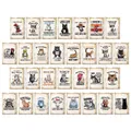 Set of 28 vintage animal greeting cards with humorous puns and anthropomorphic designs - Funny Animal Style (QT1488)
