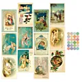 Set of 12 vintage Victorian Christmas cards featuring angels and baby Jesus illustrations - Qt1545-1