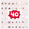 Set of 40 Shakespeare trivia flashcards with vintage illustrations for party games - Shakespeare Trivia Quiz (QT1525)
