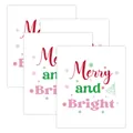 Set di 4 etichette festive Merry and Bright per bottiglie di vino con fiocchi di neve colorati - Stile Fiocco di Neve Allegro e Brillante (QT1521-4)