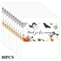 Set di 10 biglietti di ringraziamento per Halloween con zucca, fantasma e pipistrello - Stile Fantasma Zucca Grazie Halloween (QT1493-5)