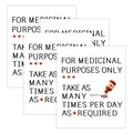 Set di 3 etichette umoristiche in stile medicinale per bottiglie di vino con testo e croce - Medicinal Purposes Humorous Style (QT1536)