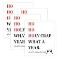 Lustige Weihnachts-Flaschenaufkleber mit HO HO HOLY CRAP WHAT A YEAR Schriftzug in Rot-Schwarz - Holy Crap What A Year Stil (QT1517-3) / 4 Stück