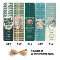 Set di 50 etichette regalo natalizie vintage con 10m di spago in juta naturale - Stile Misto Illustrazione Vintage (QT1562-1)