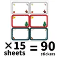 Christmas gift labels set with gingerbread and tree motifs, 15 sheets for 90 stickers total - QT1616-1