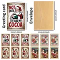 Detail von 4 Vintage-Weihnachtskarten und Umschlägen mit Maßen 10x15cm Set - Weihnachtsmann-Serie (QT1563-2)