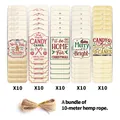 Dettaglio di 50 etichette natalizie vintage con corda di canapa per pacchi regalo - Stile North Pole Bakery E Caramelle (QT1562-3)